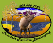 Mountain Paradise Landscaping logo, Elk Logo Landscaping
