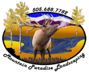 Mountain Paradise Landscaping logo, Elk Logo Landscaping