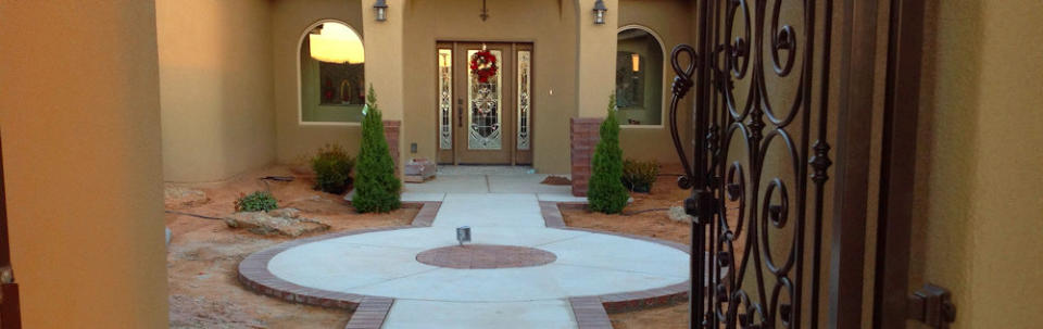 Home entry landscaping